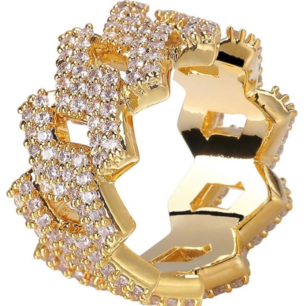 Iced Out Diamond Cuban Ring